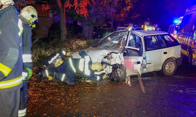 Kettészakadt egy fának vágódó autó Kőszárhegy és Szabadbattyán között, Csongrádon beszorult sofőr a fának ütközött gépkocsiban