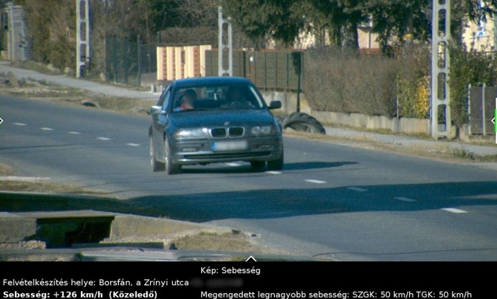 50 km/h helyett 126-tal mértek be a rendőrök egy BMW-t Zala vármegyében