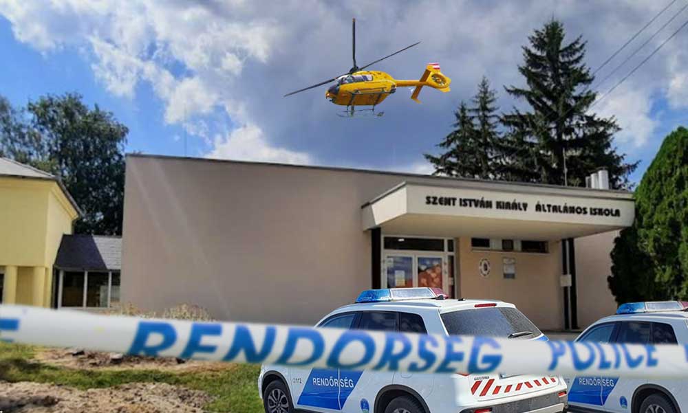Tragédia Bőnyön: leszúrta osztálytársát egy hatodikos diák, mentőhelikopter érkezett a helyszínre
