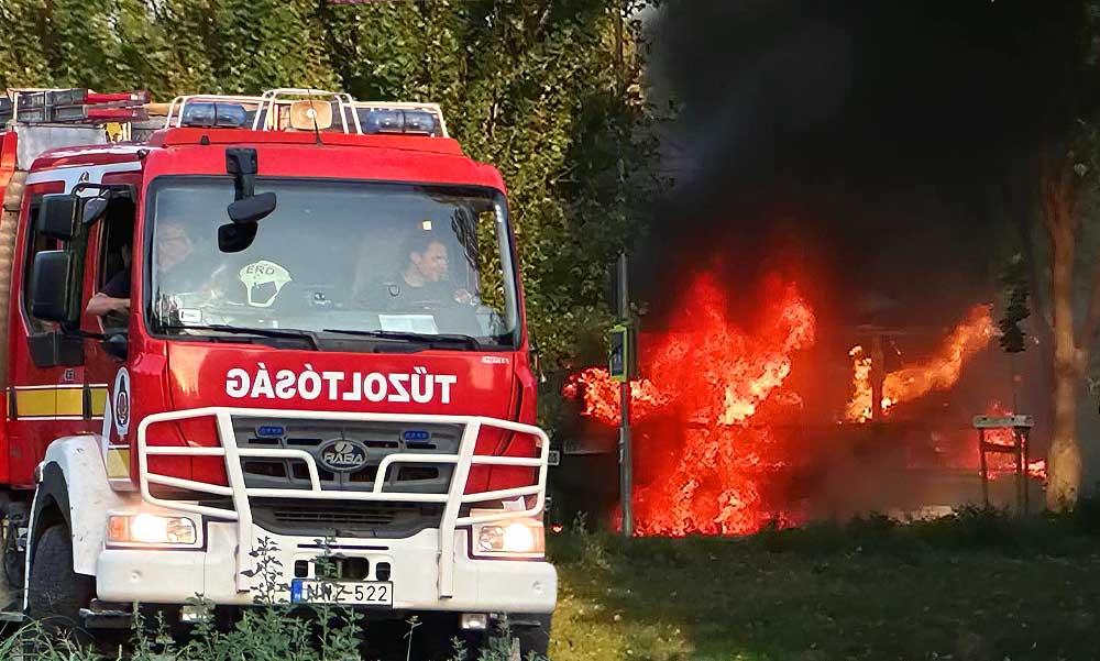 Robbanás Biatorbágyon: Kigyulladt egy gázpalackokat szállító teherautó, hatalmas lángokkal égett a monstrum – Helyszíni fotók