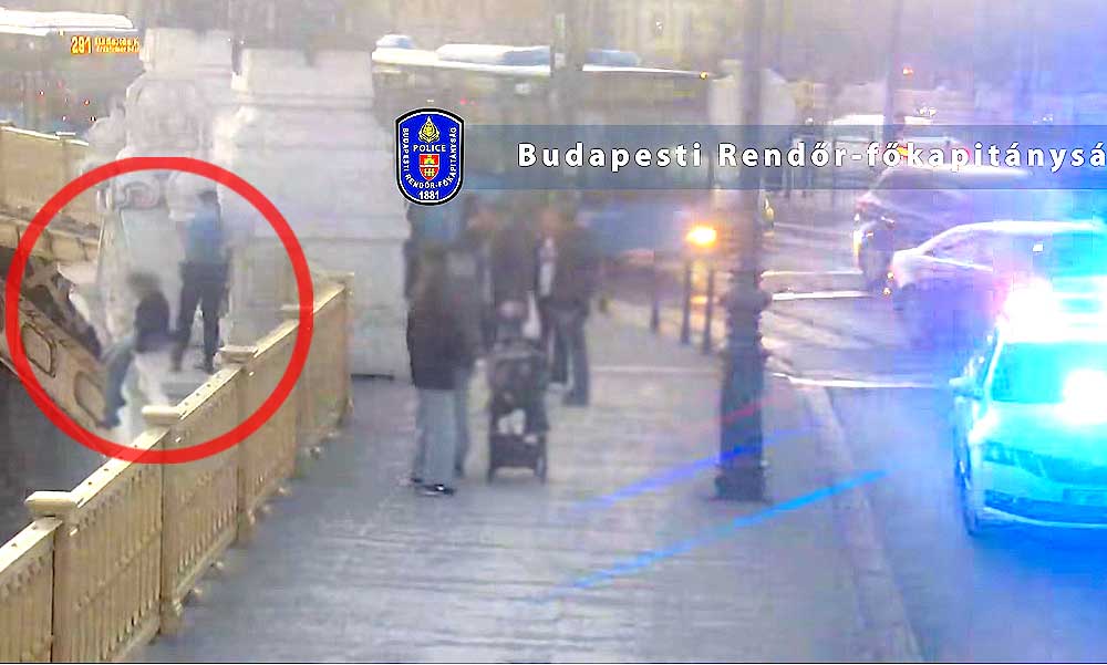 Dráma a budapesti Duna-hídon: rendőrök mentették meg a 21 éves lány életét – videó a cikkben