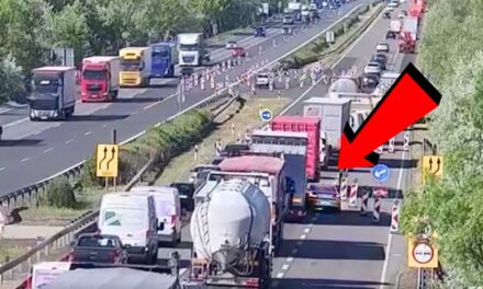 Összenyomta a kamion a pofátlan autóst az M7-esen: Centiken múlt a végzetes szerencsétlenség a terelésnél – VIDEÓ