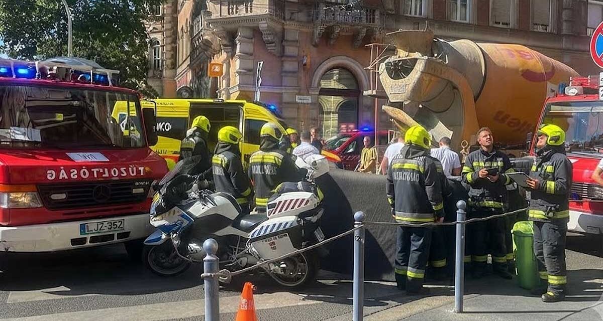 „Amikor kihúzták, hason feküdt, de már sajnos látszott, hogy nem élt” – bentonkeverővel ütközött egy biciklis Budapest belvárosában, a fiatal lány a helyszínen meghalt