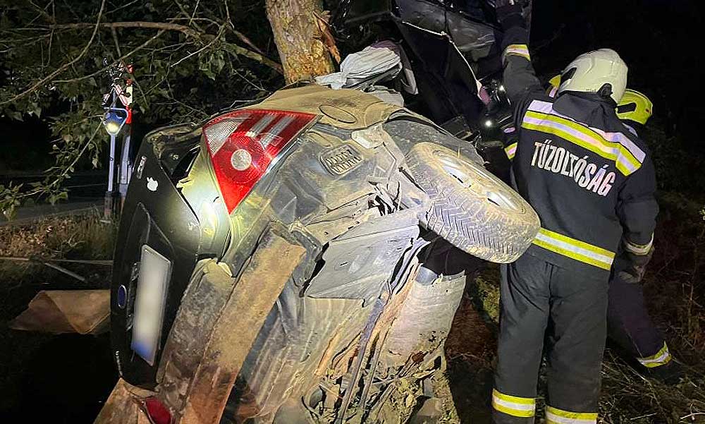 Családi tragédia Szabolcsban: Fának csapódott egy autó Tuzsérnál, a 21 éves fiú szörnyethalt, édesapja életveszélyben van
