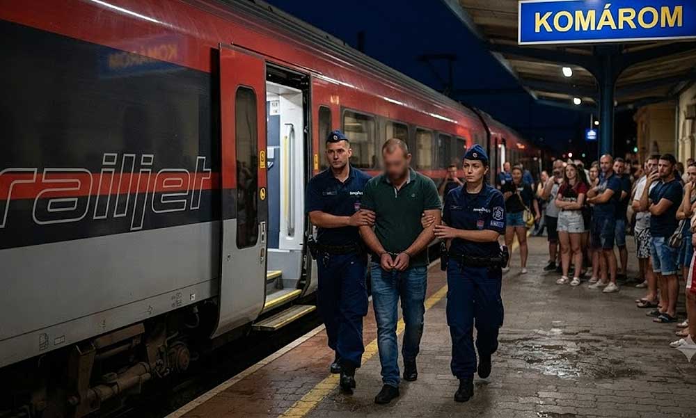 Támadás a Bécs felé tartó gyorsvonaton: Ököllel verte a kalauzt az utas és Komáromnál megfenyegette, hogy megöli