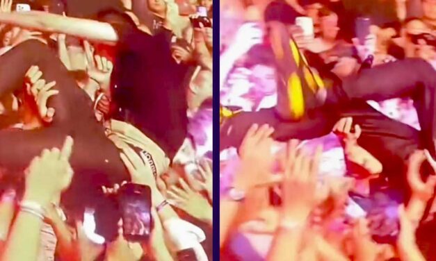 Sikoltoztak az emberek a koncerten: Tömegbe ugrott, aztán fejre ejtették Pogány Indulót – VIDEÓ