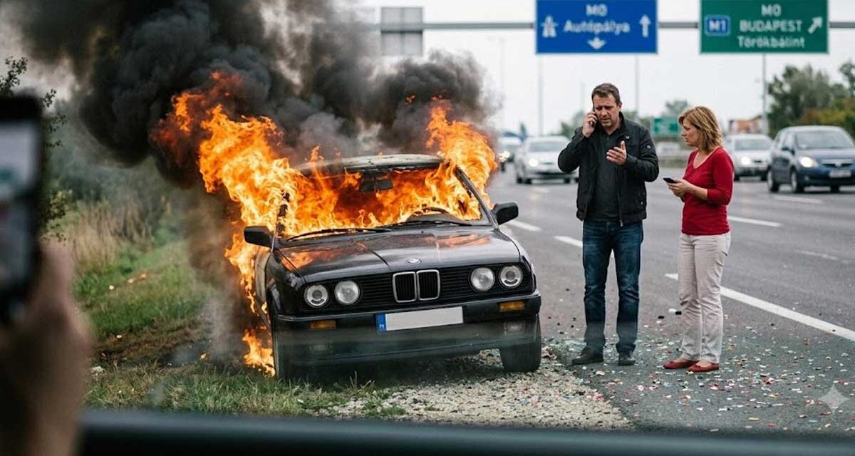 Lángolt egy autó az M0-son: Hatalmas dugó alakult ki Törökbálintnál