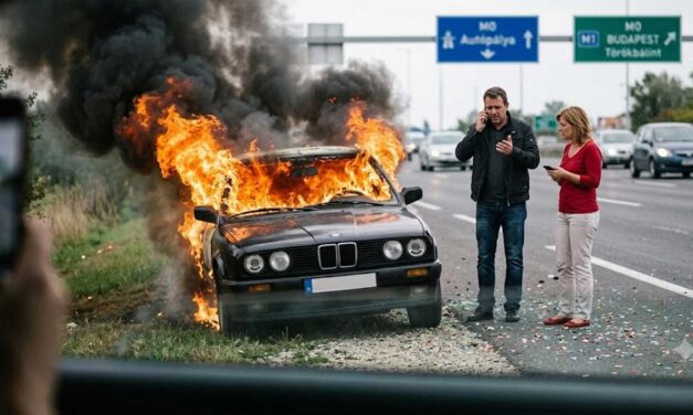 Lángolt egy autó az M0-son: Hatalmas dugó alakult ki Törökbálintnál