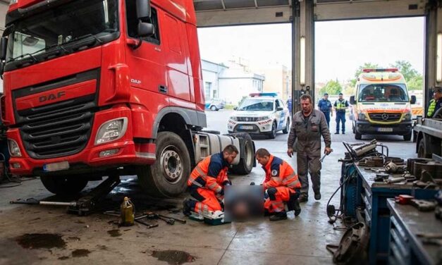 Szerelés közben zuhant rá a kamion egy férfira Pirtón, tűzoltók szabadították ki a holttestét a jármű alól