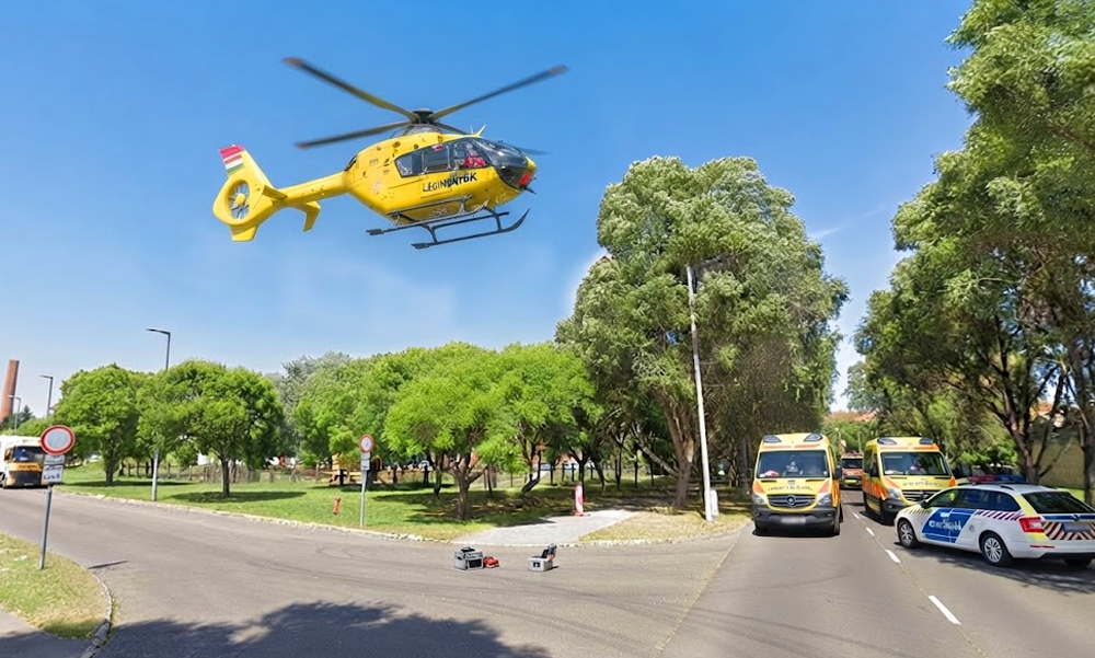 Dráma a 4-es főúton: mentőhelikopter érkezett egy csecsemőhöz, nem tudták megmenteni az életét