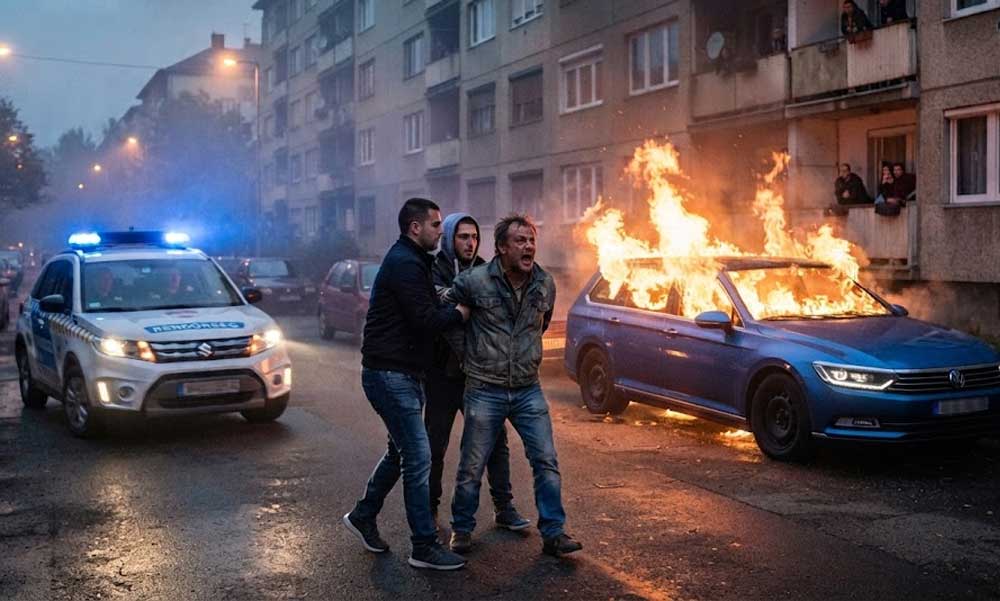 A környéken élők fogták el az autó-gyújtogató férfit Budapesten, feltűnő volt, hogy a karosszéria alatt matat, majd lángba borul a jármű
