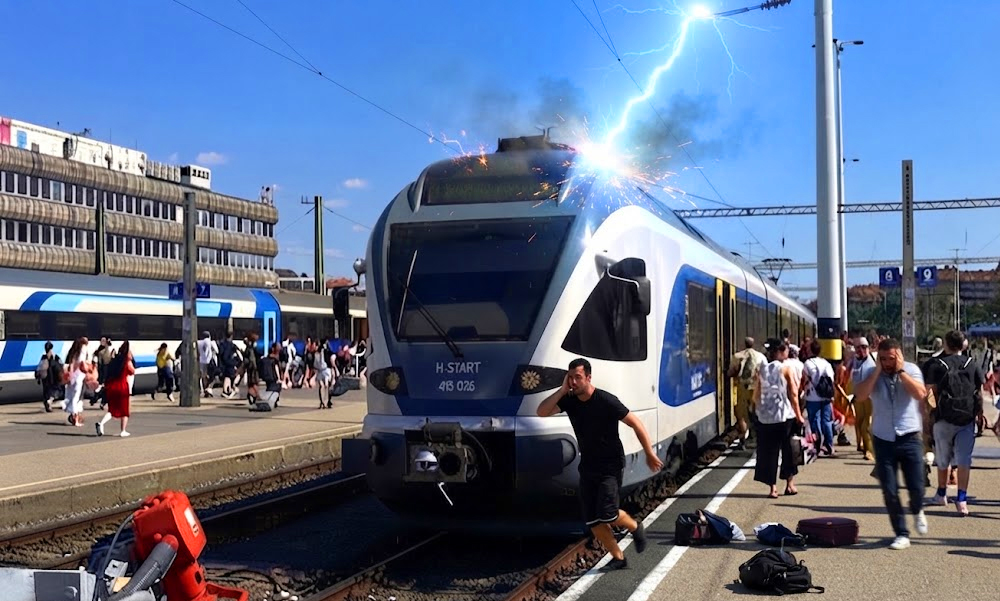 Brutális csattanást és villámló rövidzárlatot okoztak a madarak a Déli pályaudvaron – Az elektromos ívtől kilyukadt egy mozdony teteje