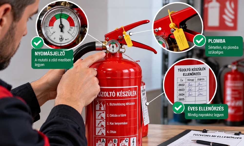 Működne a tűzoltó készüléke, ha most kellene? Nyomásjelző, plomba, éves ellenőrzés – a Tűzoltó készülék Bolt tanácsai