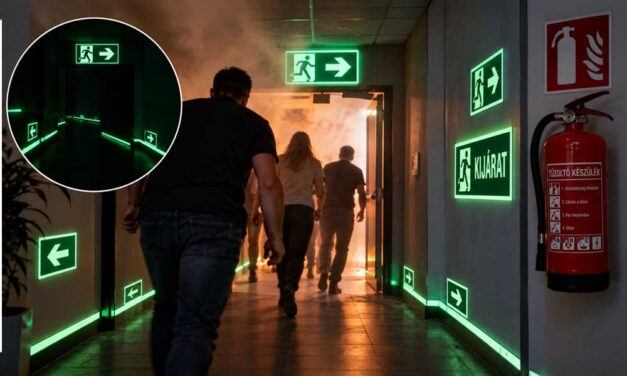 Áramszünet, füst, sötétség: így mutatják az utat az utánvilágító menekülési jelek – a Tűzoltó készülék Bolt tanácsai